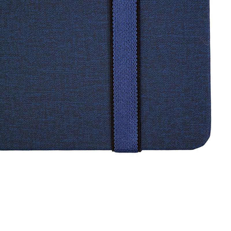 Custom Blue - Pu Leather Note Book With Elastic & Pen Holder